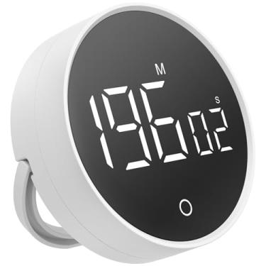 Imagem de Temporizador digital de cozinha magnético, temporizador de contagem regressiva de 200 minutos, visor LED alimentado por bateria, temporizador digital, temporizador de mesa digital vertical com suporte