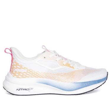 Imagem de Tênis Feminino Pegada Esportivo Branco c/ Laranja, Branco, Laranja, 35