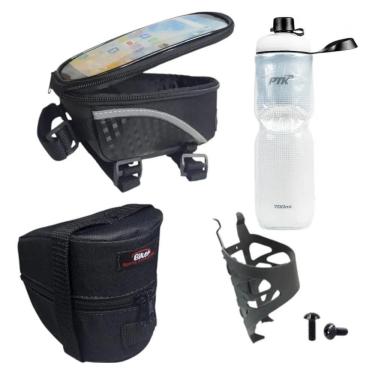 Imagem de Garrafa Caramanhola +Suporte+Bolsa Selim+Porta Celular Bike
