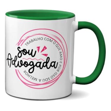 Imagem de Caneca Para A Melhor Advogada Ama o que Faz Profissão Direito (Verde)