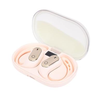 Imagem de Diyeeni Fones de Ouvido Sem Fio, Fones de Ouvido Esportivos Bluetooth 5.4 Com Ganchos de Orelha, Fones de Ouvido Abertos de Estéreo HiFi Com Efeito de Brilho Noturno Encantador, Desgaste (Bege)