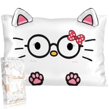 Imagem de Miss Adola 1 pacote de fronhas infantis 33 x 45 cm para crianças - fronhas fofas de seda macia respirável para cabelo e pele com zíper oculto para meninas, design kawaii divertido para roupa de cama