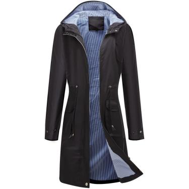 Imagem de Jaqueta De Chuva Com Capuz Feminina Capa De Chuva Longa Impermeável Casual Full Zip Anora