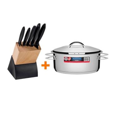 Imagem de Faqueiro Plenus 6Pç + Panela Inox 7,1L Solar Pit3 Tramontina