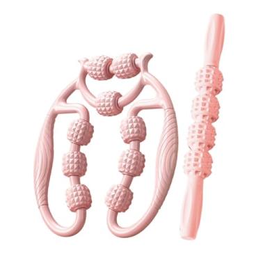 Imagem de RNXRZANK 2 Rolos de Massagem, Braçadeira Circular para Pernas, Portátil, Massageador de Pernas Portátil para Treinamento, Rolo Muscular para Panturrilhas, Braç, Rosa
