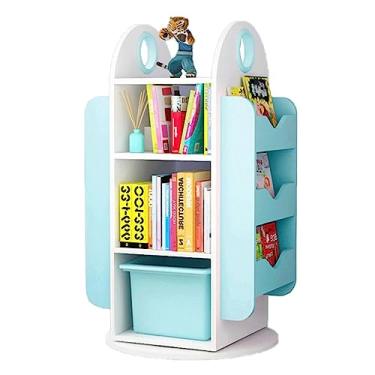 Imagem de TsoLay Estante de livros em pé, estante de madeira, estante de madeira para crianças, estante giratória de 360° para casa, escritório, sala de estar, armazenamento de livros