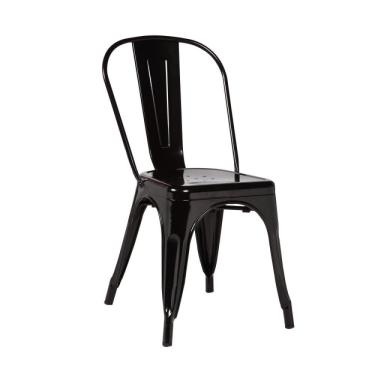 Imagem de Cadeira em Aço com Encosto Berlim Siena Móveis Preto