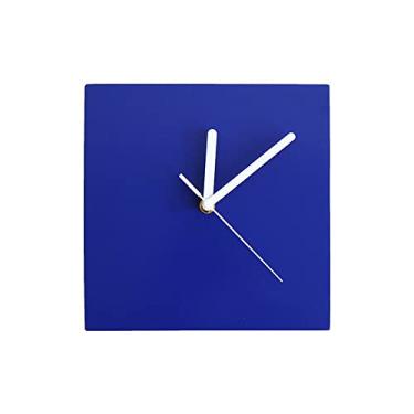 Imagem de Relógio de parede de madeira com design moderno, decoração de cozinha, digital, criativo, bateria para salas de aula, sala de aula (laranja, azul)