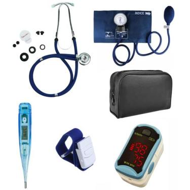 Imagem de Kit Enfermagem Acadêmico Com Estojo Completo Azul - Premium - G-Tech