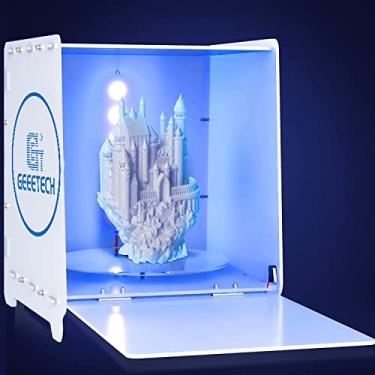 Imagem de Geeetech Caixa de cura UV grande para resina de 405 nm, tamanho de cura φ 250 mm x 250 mm, com toca-discos de 360°, controle de tempo inteligente, adequada para impressora SLA/DLP/LCD 3D modelo UV