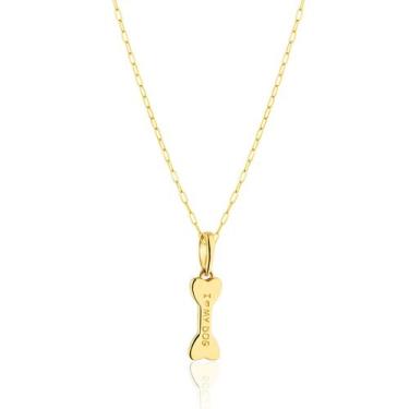 Imagem de Corrente Feminina Com Pingente Osso Cachorro Em Ouro 18k - ARKHA18 JOI