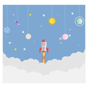 Imagem de Papel de Parede Adesivo Infantil Foguete Quarto Menino - 729pcp - Allo