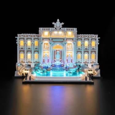 Imagem de Hilighting Kit De Iluminação Led Atualizado Compatível Com O Conjunto Construção Da Fonte Trevi Lego Architecture, Decoração Luzes 21062 (Modelo Não Incluído)