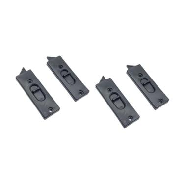 Imagem de IEUDNS 4 peças de hardware de trava de inclinação de encaixe para acessórios de janela doméstica, pares de travas de inclinação resistentes de 2 furos fáceis, Preto, L