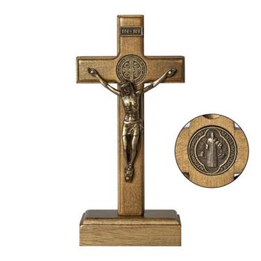 Imagem de Crucifixo KUXBET Cruz em pé de madeira 12,7 cm Jesus Cristo