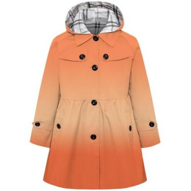 Imagem de Casaco impermeável Betusline feminino com capuz corta-vento laranja 6-