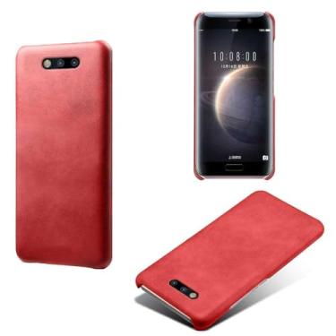 Imagem de Capa para Honor Magic,Proteção contra quedas,Casca de volta de cor sólida simples,Design de couro de imitação de plástico-Red