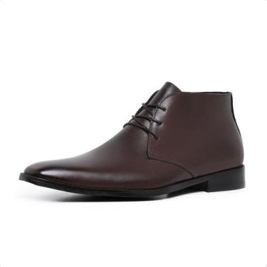 Imagem de Bota Social Masculina Cano Curto Couro Mouro DIfranca - 2453 - Lecas, 