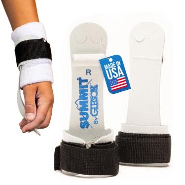Imagem de Gibson Athletic Pegas de anel de ginástica Summit para meninos - Punho de couro durável - Pegas de mão para anéis de ginástica infantis - Equipamentos e acessórios de ginástica, feito nos EUA