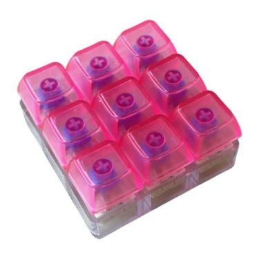 Imagem de TTETTZ Acessórios para Botões Mecânicos de Teclado Artigos para Festas Teclado Fidget Chaveiro Portátil para Presente para Adolescentes Escritório Casa, Rosa