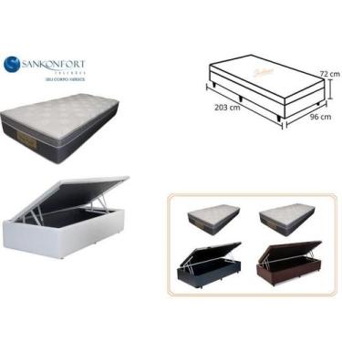 Imagem de Conjunto Solteirão King + Colchão Sankonfort Sleep Fresh C/ Cama Box B