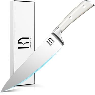 Imagem de KnifeSaga Faca de chef japonesa profissional para cozinha, faca de corte de aço inoxidável de alto carbono para vegetais, faca de cozinha afiada para corte de carne com cabo completo