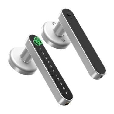 Imagem de IRONZON Fechadura biométrica com impressão digital para casa, hotel, escritório, apartamento, quarto, prata