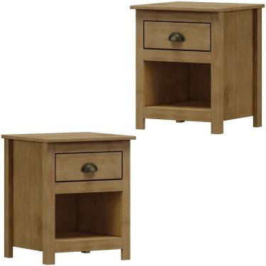 Imagem de Kit 02 Mesas De Cabeceira Madeira Maciça 46 cm 9100 Freijo Milani Store