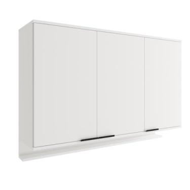 Imagem de Armário Aéreo de Cozinha Miami 1200mm 3 Portas com Porta Temperos Carraro (Branco)