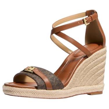 Imagem de Michael Kors Sandália feminina Mandy Espadrille Wedge, Marrom/Bagagem, 34