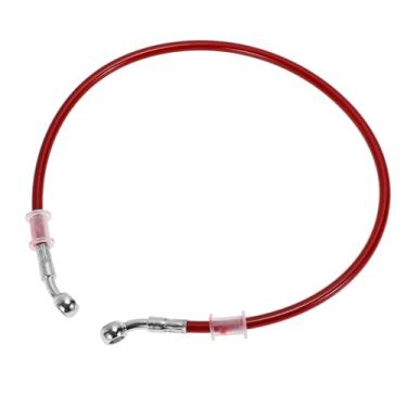 Imagem de Partuto Linha de mangueira de óleo de embreagem de freio de motocicleta de 70 cm com fio de aço inoxidável de nylon trançado PU linha de freio hidráulico para motocicletas Dirt Bikes vermelho
