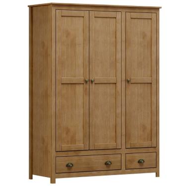 Imagem de Guarda Roupa Solteiro 3 Portas 2 Gavetas Madeira Maciça Mazzaro F06 Freijó - Lyam Decor