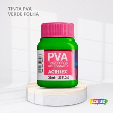 Imagem de Tinta pva fosca para artesanato com 37ml cor verde folha - ACRILEX