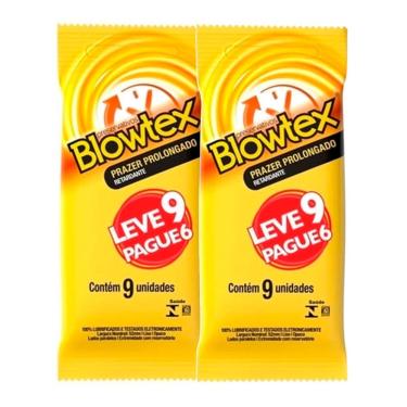 Imagem de Kit 2 Preservativo Blowtex Prazer Prolongado Efeito 9 Unidades