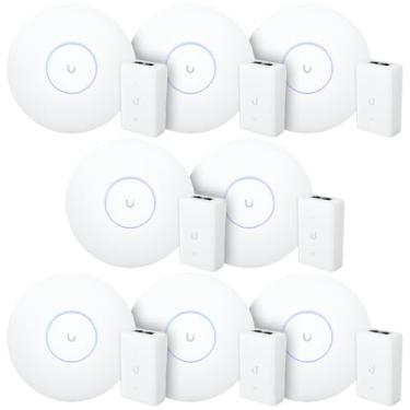 Imagem de 8 Roteadores WiFi 6 Access Point 5.3 Gbps + 8 Injetores PoE+ | 8 U6 Pro Ubiquiti Com 8 Fontes 48V 30W