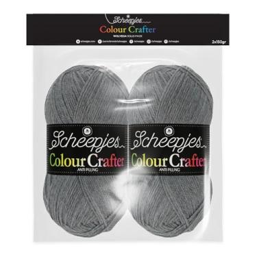 Imagem de Scheepjes Color Crafter Pacote sólido 2 x 150 g - Fio cinza para tricô e crochê