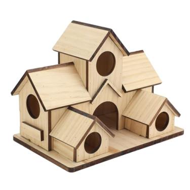 Imagem de Asixxsix House de Pássaros de Madeira, Casa de Passarinho Pendurada Inacabada para Pintar, Construir você Mesmo, Artesanato de Madeira Pequenas Caixas de Ninho Ao Ar Livre para Crianças