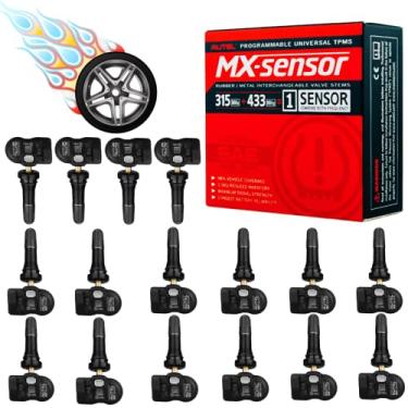 Imagem de Autel Sensor MX MaxiTPMS Pacote com 16 peças com varredor OBD2 Haste de borracha 315/433MHz Sensor TPMS Sensor universal de pneu programado por TPMS Tool TS401 TS408 TS508 TS601 TS608 MK808TS MX808TS MS906TS ITS60006