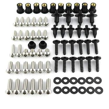 Imagem de Xitomer Conjunto completo de parafusos de carenagem de aço inoxidável, para KAWASAKI ZX-10R 2011 2012 2013 2014 2015 2016 2017 2018, kits de montagem arruelas/porcas/fixações/ilhos/ilhós, parafusos completos para boby