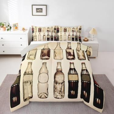 Imagem de Feelyou Conjunto de edredom infantil vintage, cola, bebidas, cola, para crianças, meninos, meninas, verão, para decoração de quarto