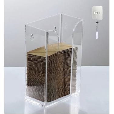 Imagem de IEEK Suporte de manga para xícara de café, organizador de colar de café para armazenamento em massa, suporte de papel kraft, suporte de manga de café de acrílico transparente, organizador de mangas de