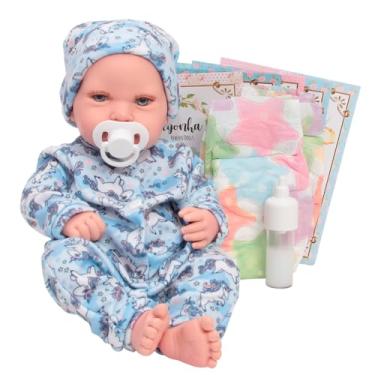 Imagem de Boneca Bebê Reborn 100% Silicone Macacão Unicórnio + Itens