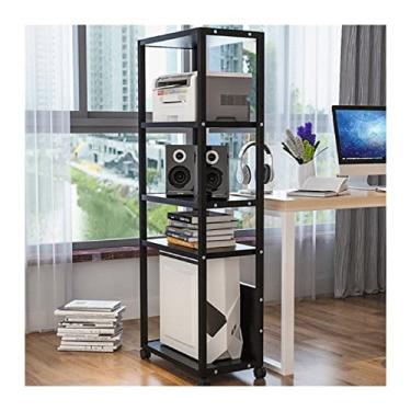 Imagem de Suporte de impressão, suporte de impressora móvel de vários níveis com suporte de armazenamento, suporte de computador, suporte de computador, prateleira de armazenamento ajustável, mesa de impressora