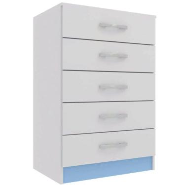 Imagem de Cômoda Maxi com 5 Gavetas Evidência Móveis Cor Azul