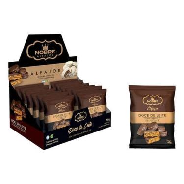 Imagem de Cx C/12 Nobre Alfajor Meio Amargo Cobertura Chocolate 600g - Don Alcid