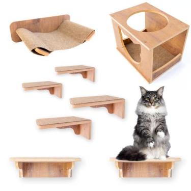 Imagem de Playground Para Gato REFORÇADO 8 pçs MDF 15mm LAMINADO Parque Para Gat