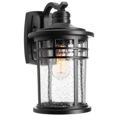 Imagem de Luz de parede externa Darkaway 38cm Black Seed Glass