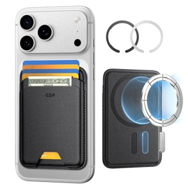Imagem de ESR para carteira MagSafe, suporte para 5 cartões, carteira magnética para iPhone, bloqueio RFID, com força magnética de 3.200 g, couro vegano, fina para iPhone 16/15/14/13/12 Series, não serve para