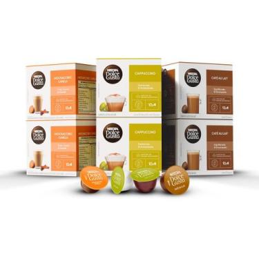 Imagem de Kit 60 Cápsulas Nescafé Dolce Gusto - Mochaccino Canela, Cappuccino e 