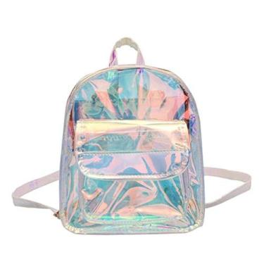 Imagem de Bolsa de ombro MOSSTYUS Holographic Daypack impermeável prateada